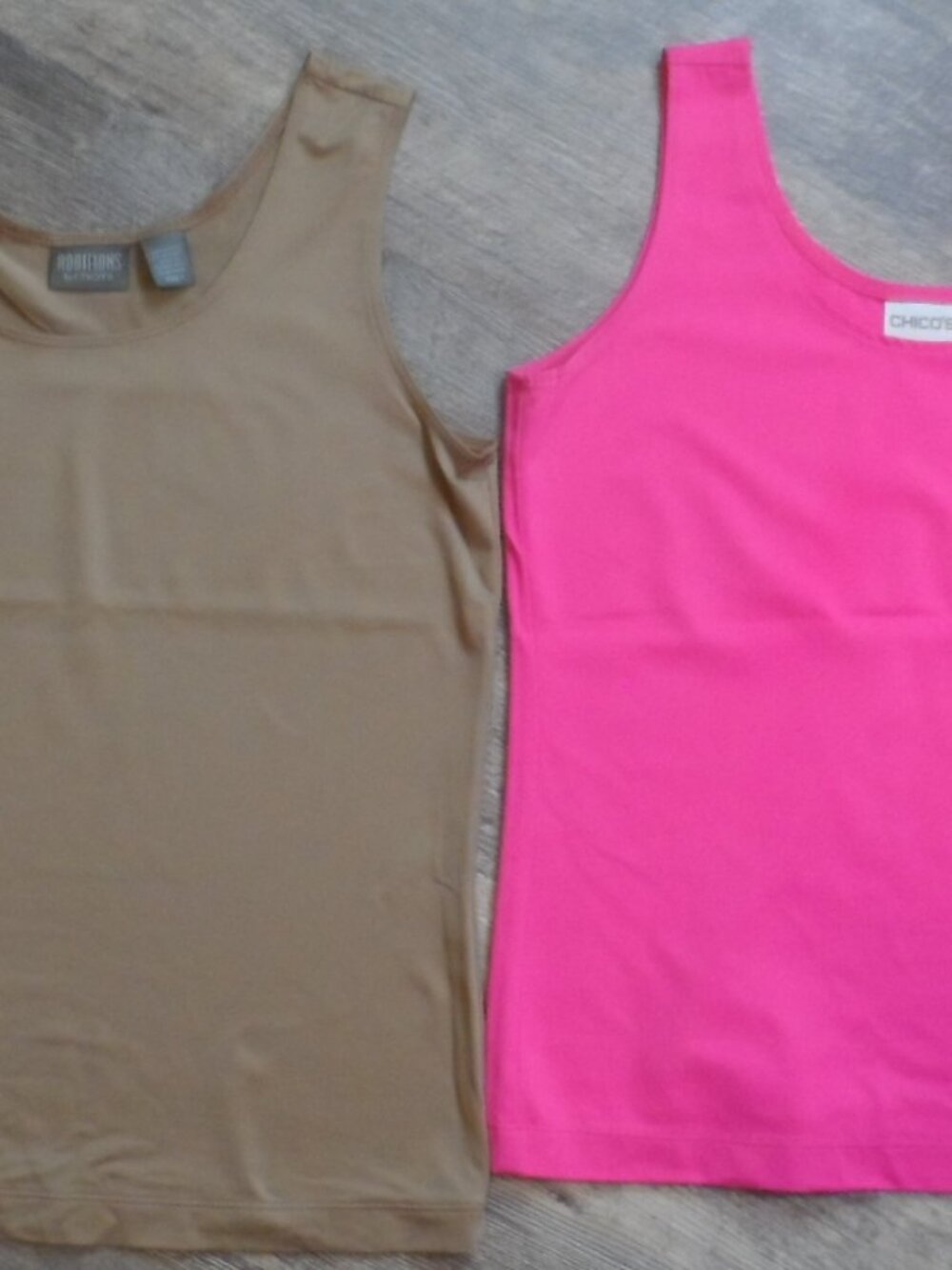 Two Tank Tops / Undertops Pink & Mocha Chicos Sz 1
